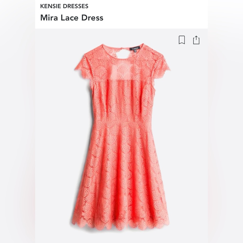 Kensie Dresses Mira Lace Dress | Size 6 | Coral